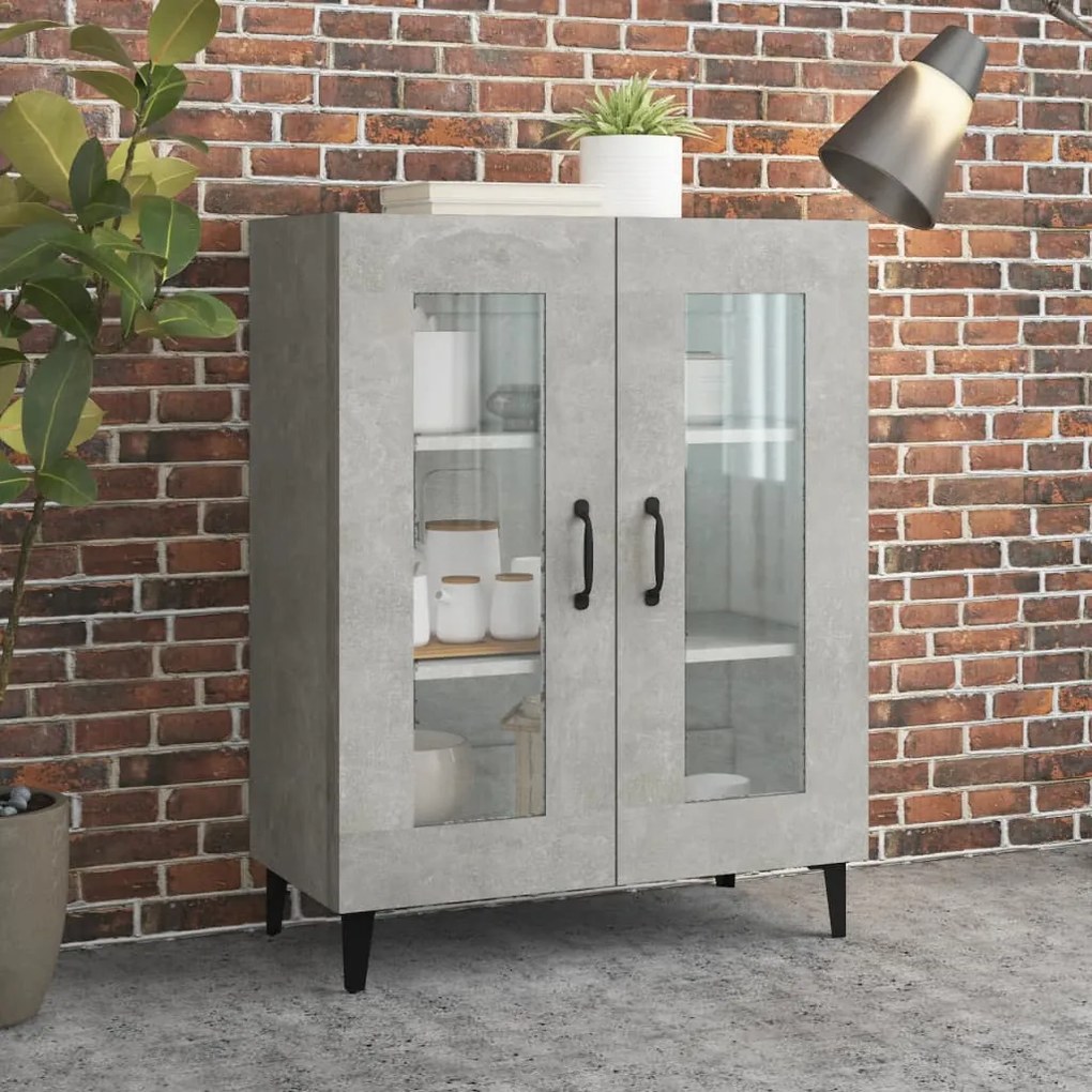 812127 vidaXL Dulap, gri beton, 69,5x34x90 cm, lemn compozit