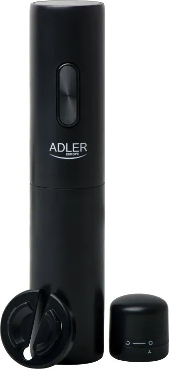 Tirbuson electric Adler AD 4509, 20-24 mm, Taietor de folii, Dop, Negru