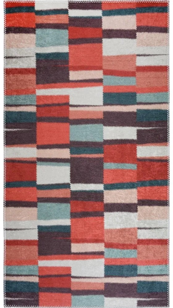 Covor roșu lavabil 120x180 cm Blocks of Fun – Vitaus