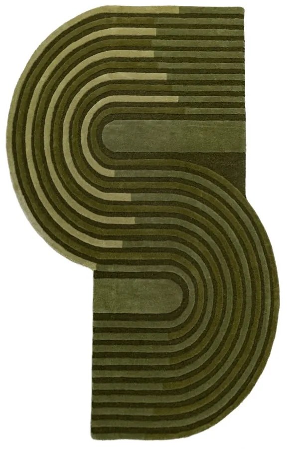 Covor verde țesut manual din lână 150x240 cm Conway Retro – Flair Rugs