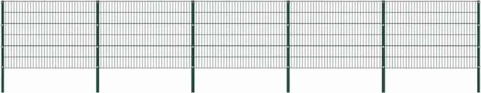 vidaXL Panou de gard cu stâlpi din fier, verde, 867x120 cm