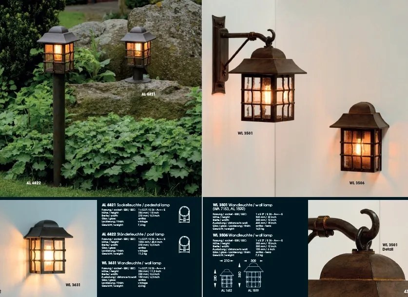 Pendul iluminat exterior din fier forjat, HL 2586