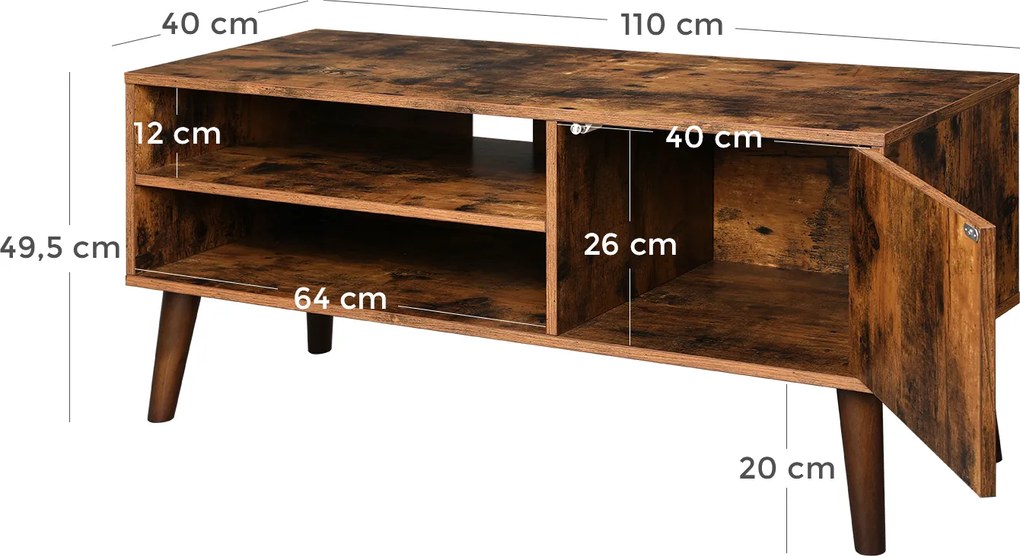 Comoda TV, vintage, MDF, 110x49.5x40cm