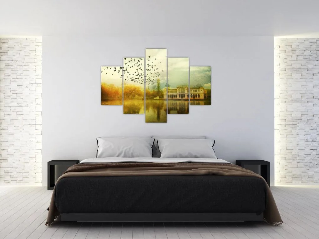 Tablou peisajului pictat cu sediul (150x105 cm)