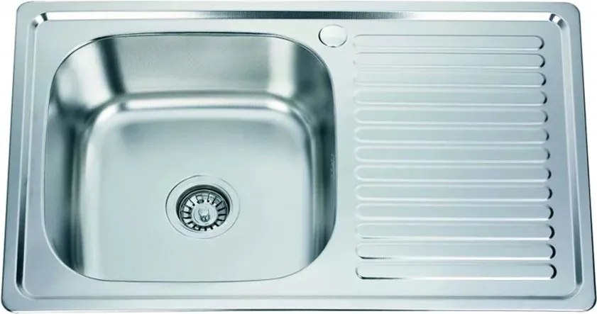 Chiuveta inox Inter Ceramic cu o cuva si picurator finisaj inox lucios 80x50 cm
