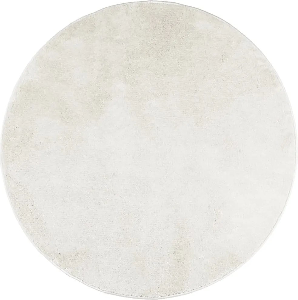 vidaXL Covor „OVIEDO”, fire scurte, crem, Ø 200 cm