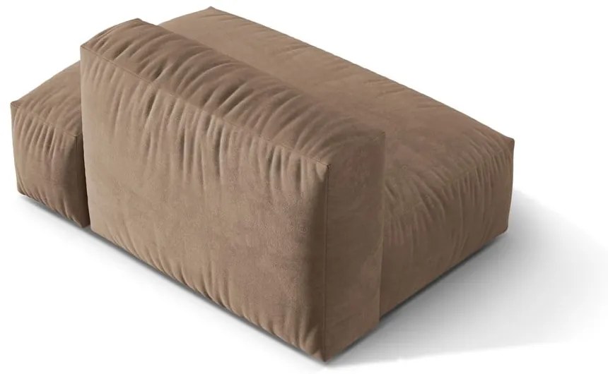 Modul pentru canapea modulară maro deschis cu tapițerie din catifea (cu colț pe partea dreaptă) Martina – Micadoni