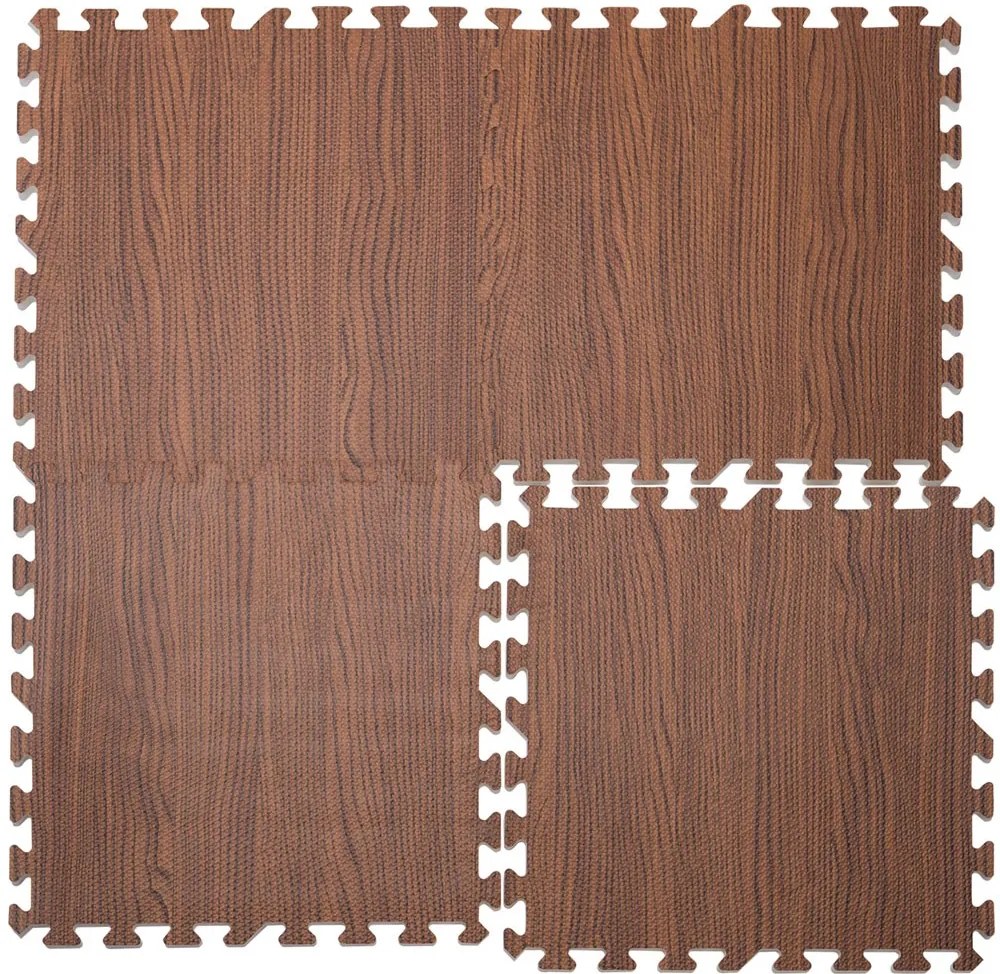 Covor pentru protectie pardoseala Puzzle 8 bucati Aspect lemn maro