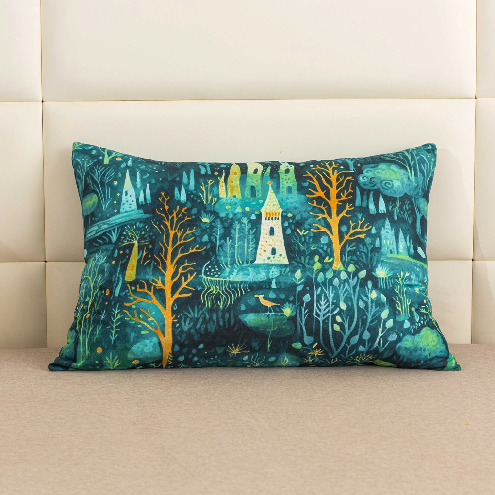 Husa decorativa pentru perna NEON FOREST 50x70 cm, colorat