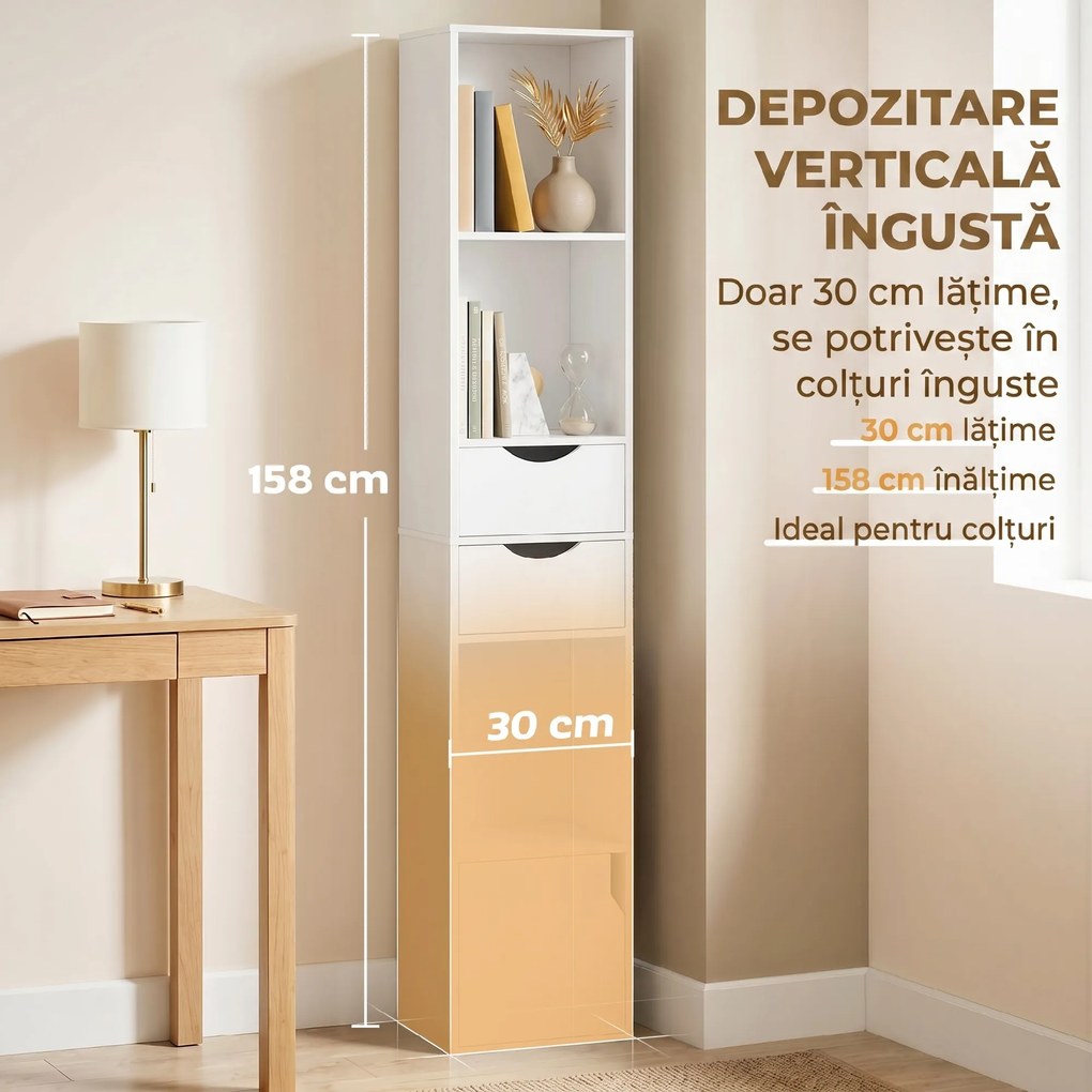 HOMCOM vitrină coloană îngustă | Aosom Romania