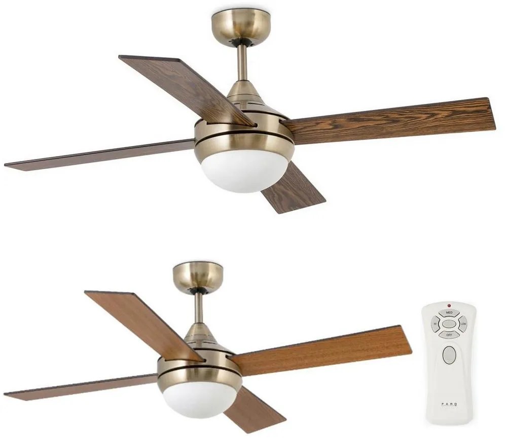 Ventilator de tavan FARO 33695 MINI ICARIA 2xE14/8W/230V bronz/maro