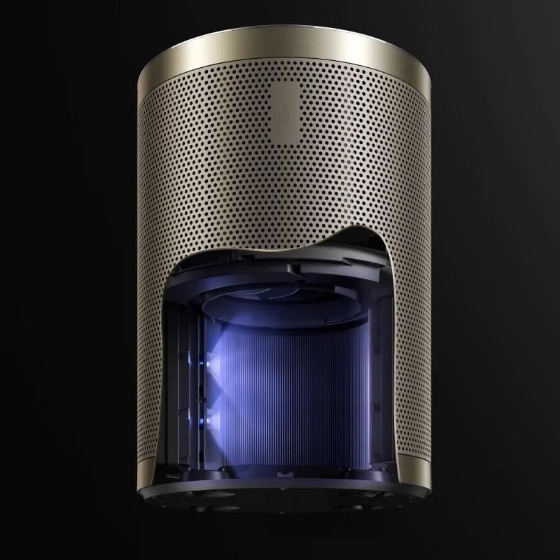 Purificator de aer Dreame AirPursue PM10 CVF24A, 36 m², Functii automate, Sterilizare cu plasma si UVC, TVOC, LCD, HEPA, Alb/Bronz