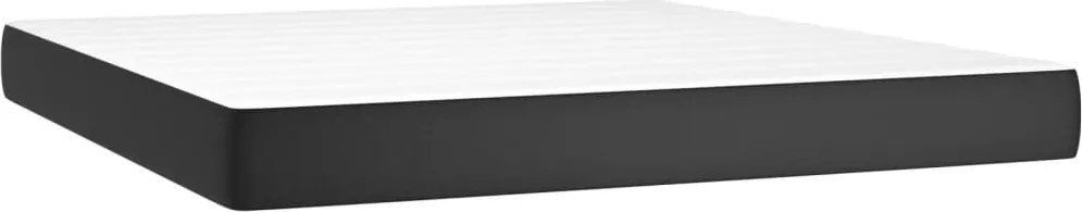 vidaXL Saltea cu arcuri buzunar, fermitate medie, negru, 160x200x20 cm, piele ecologică