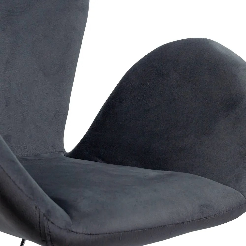 Scaun lounge gri REL 406 din catifea reglabil cu aspect elegant
