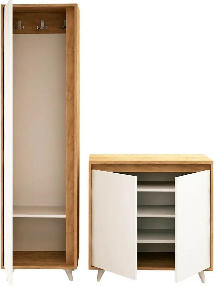 Set de hol Omnide Oak and White