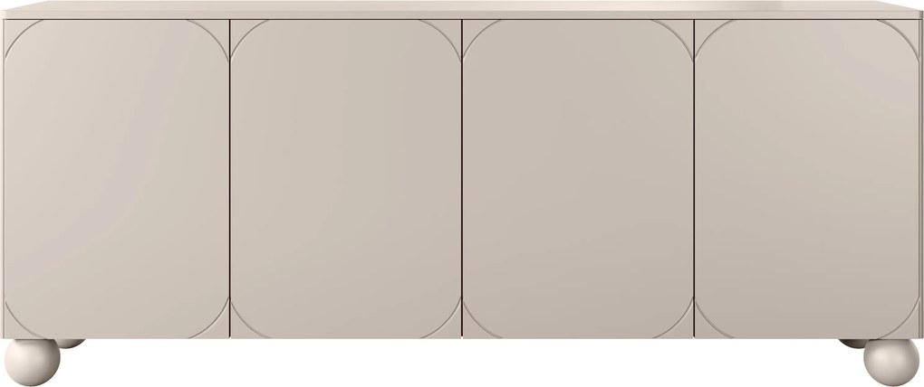 Comodă Sonatia II 200 cm cu patru uși - casmir / picioare sferice