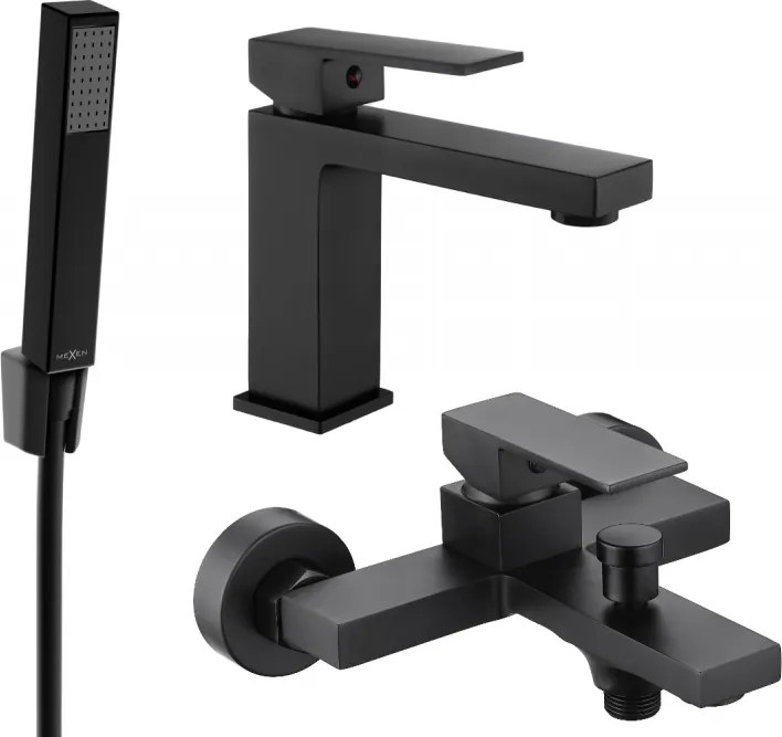 Mexen Uno R77 set de baie, negru - 71403R77-70