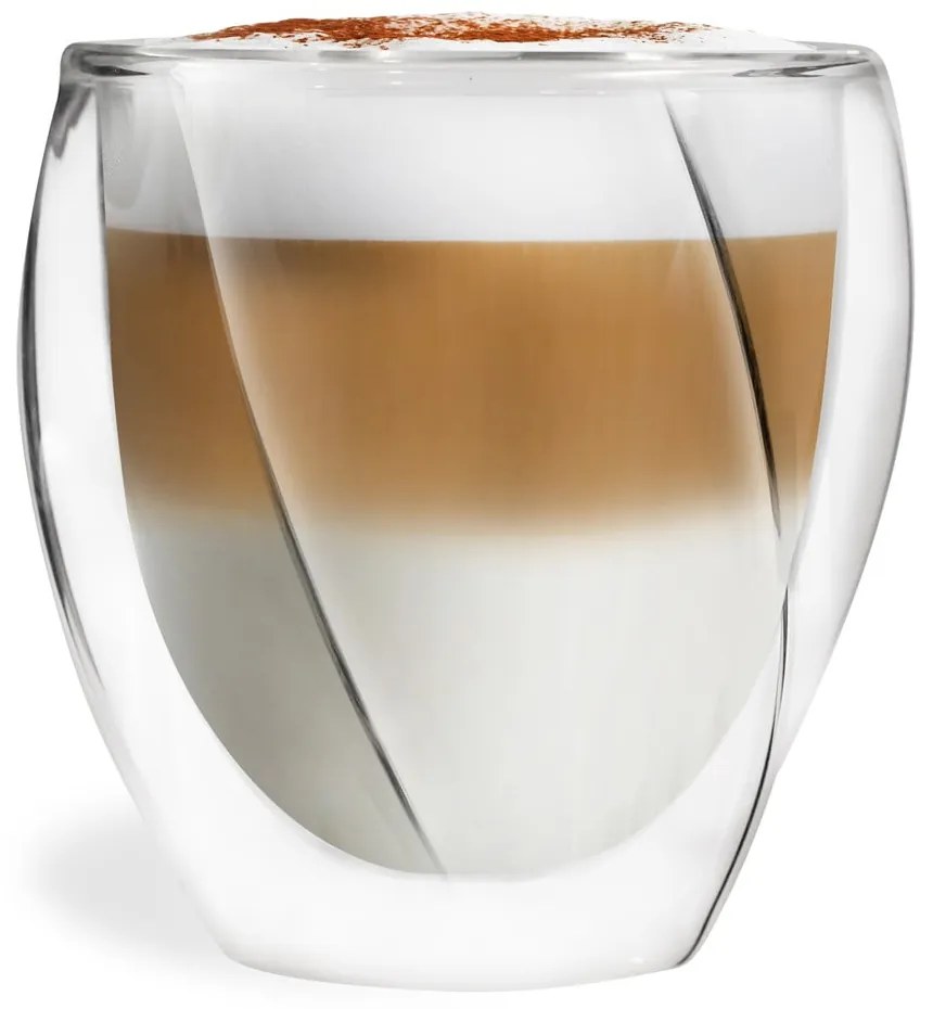 Căni 2 buc. pentru cappuccino, cu perete dublu 250 ml Cristallo – Vialli Design