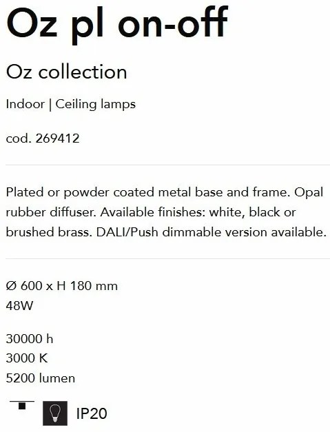 Lustra / Plafoniera LED design modern circular OZ PL ON-OFF NERO