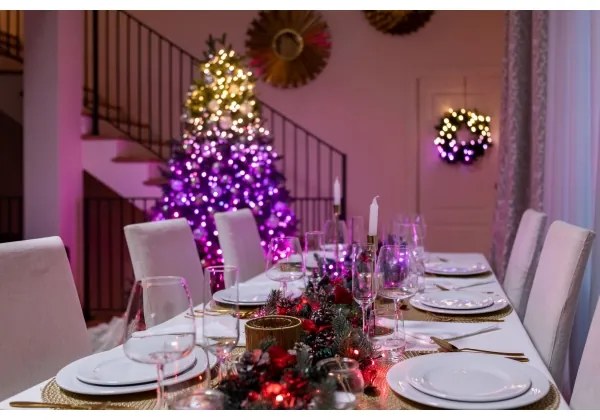 Twinkly TWS250SPP-TEU - Ghirlandă LED RGBW pentru exterior, 250 LED, 23,5 m, IP44, Wi‑Fi