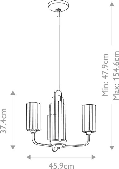 Quintiesse QN-KIMROSE3-BNB - Lustră pe tijă KIMROSE 3xE14/40W/230V aurie