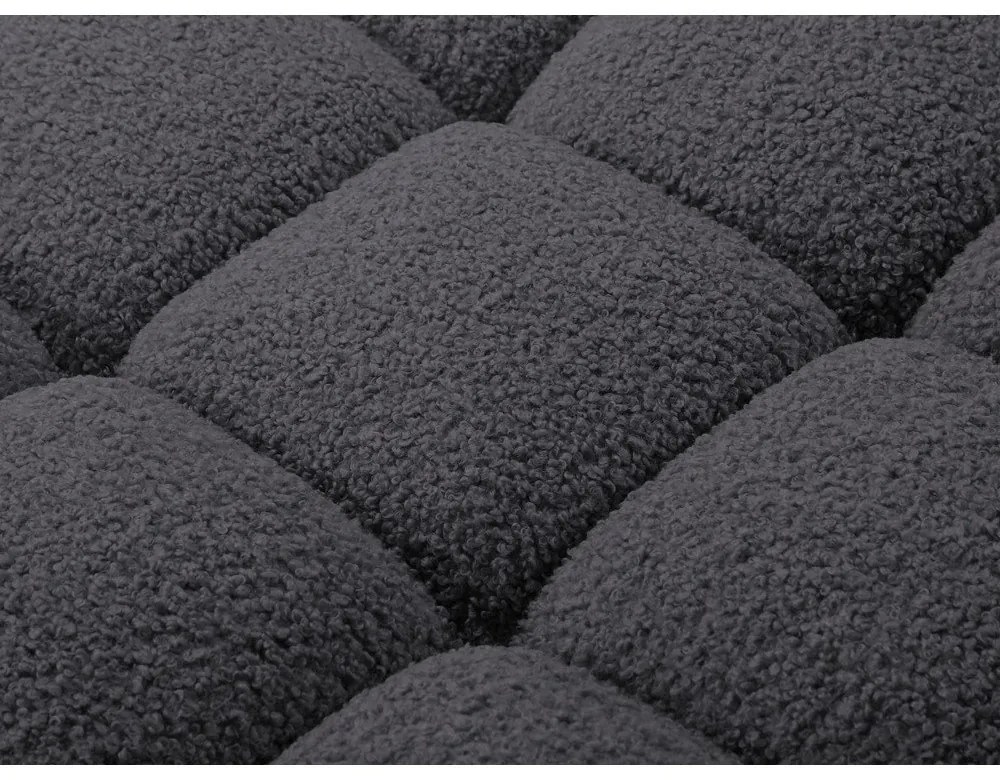 Colțar modular gri antracit cu tapițerie din țesătură bouclé (cu colț pe partea dreaptă) Bellis – Micadoni Home