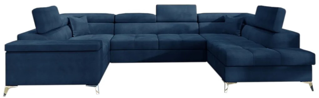 Expedo Canapea extensibilă în formă de U SILVA, 350x90x202, monolith 77, dreapta