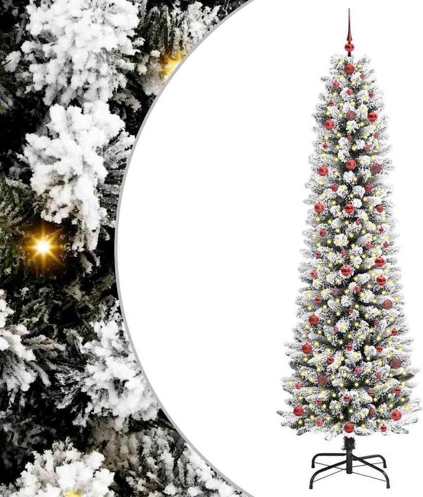 vidaXL Brad de Crăciun artificial Alb 240 cm PVC și metal și plastic