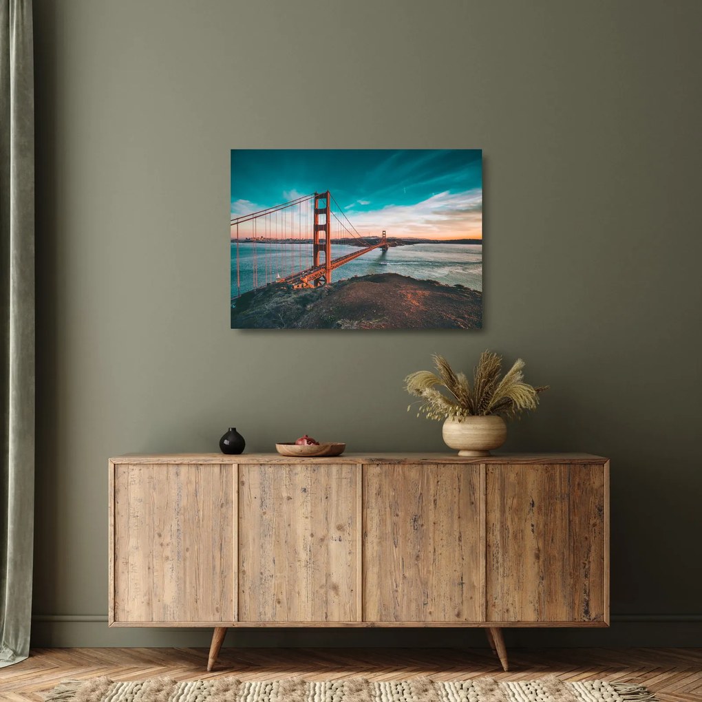 Tablou pe sticlă - Golden Gate, San Francisco (70x50 cm)