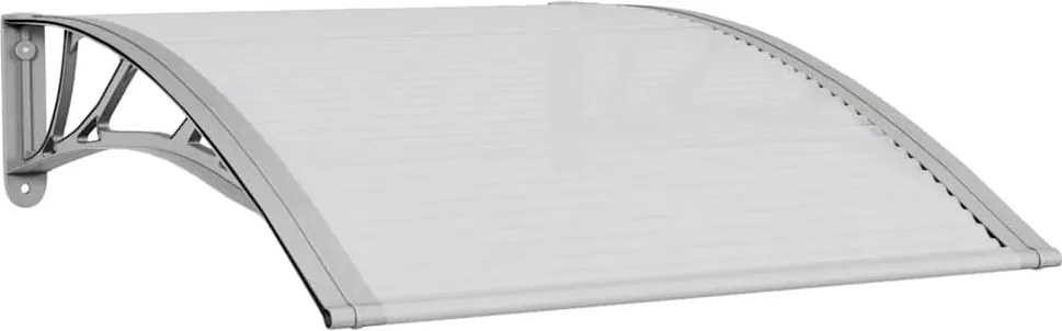 vidaXL Copertină de ușă gri și transparentă, 100x75 cm, policarbonat