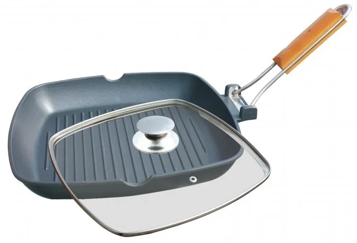 Tigaie Grill Aluminiu cu capac 24x24 cm Grunberg