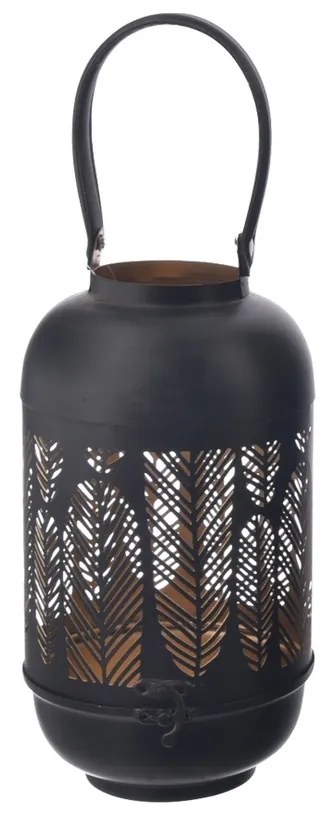 InDecor Sfeșnic metalic Leaf negru, 15 x 15 x 27cm