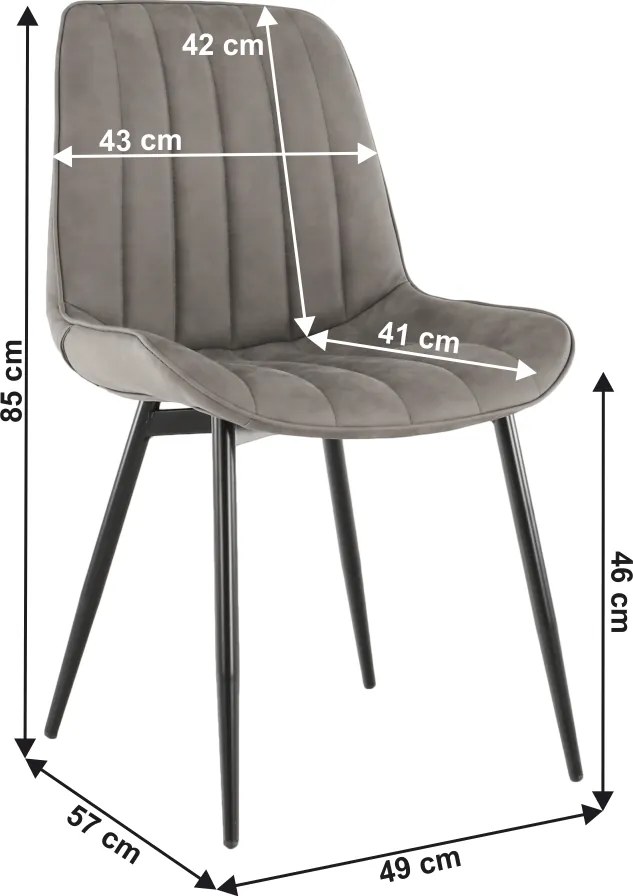 Scaun, piele ecologică gri deschis/negru, HAZAL