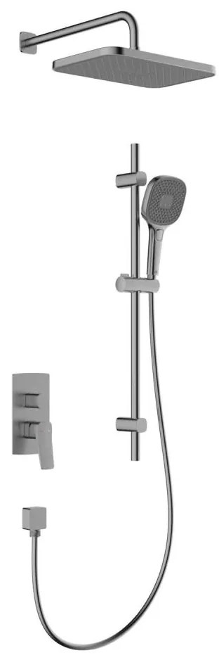 KFA Armatura 4529-301-61 - Set de duș cu baterie încastrată MALAGA, gri metalizat