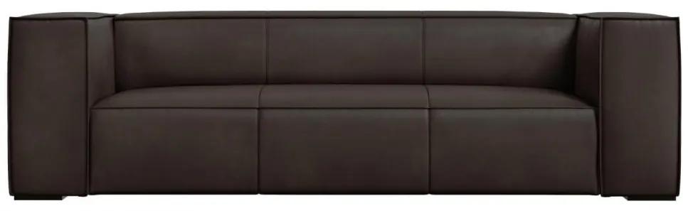 Canapea Agawa cu 3 locuri si tapiterie din piele naturala, negru