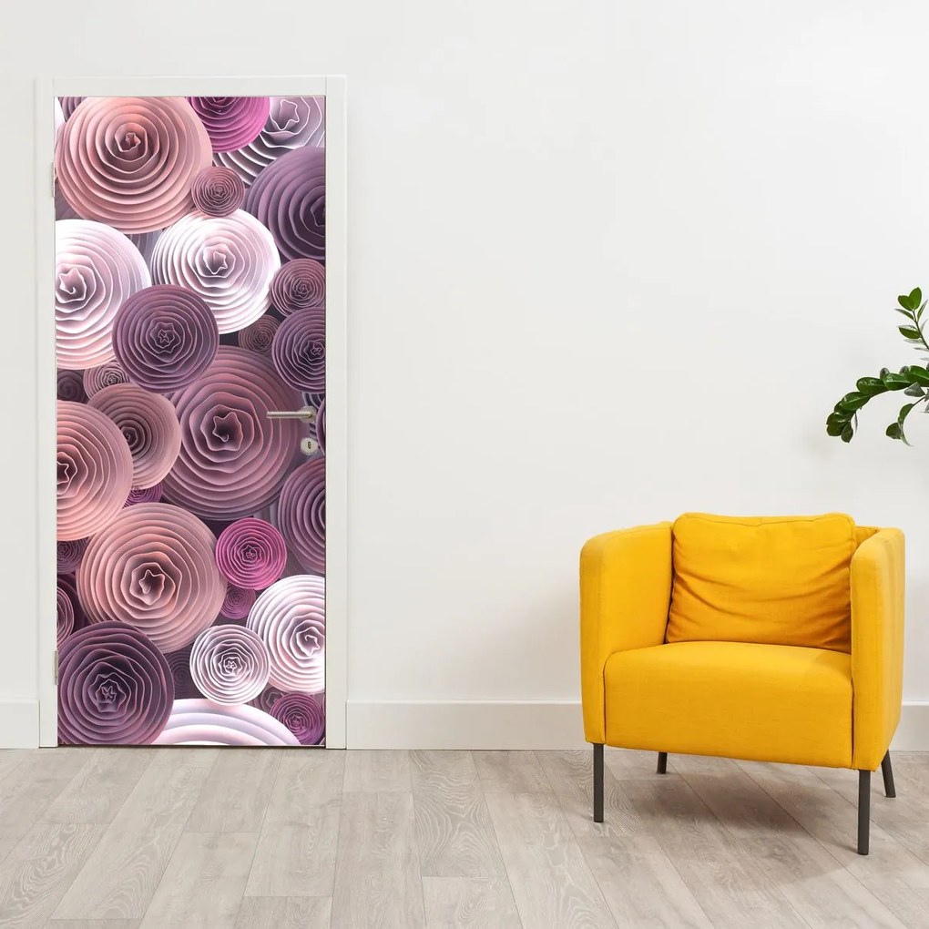 Fototapet pentru ușă - Abstract flori de trandafir (95x205cm)