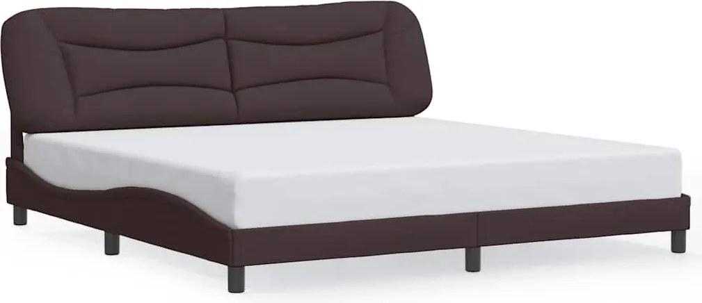 vidaXL Cadru de pat fără saltea, Hvar, maro închis, 200x200 cm, textil