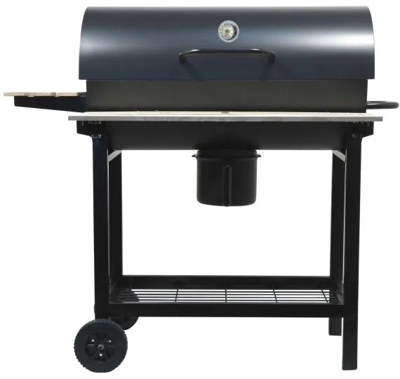 Grătar cu cărbuni, negru/lemn