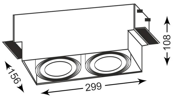 Plafonieră încastrată ONEON 2xGU10-AR111/15W/230V albă Zuma Line 94364-WH