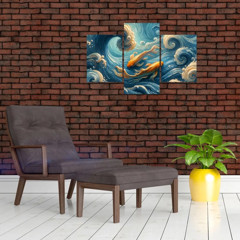 Tablou - Pești aurii (90x60 cm)