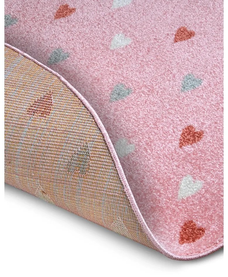 Covor pentru copii roz ø 100 cm Little Hearts – Hanse Home