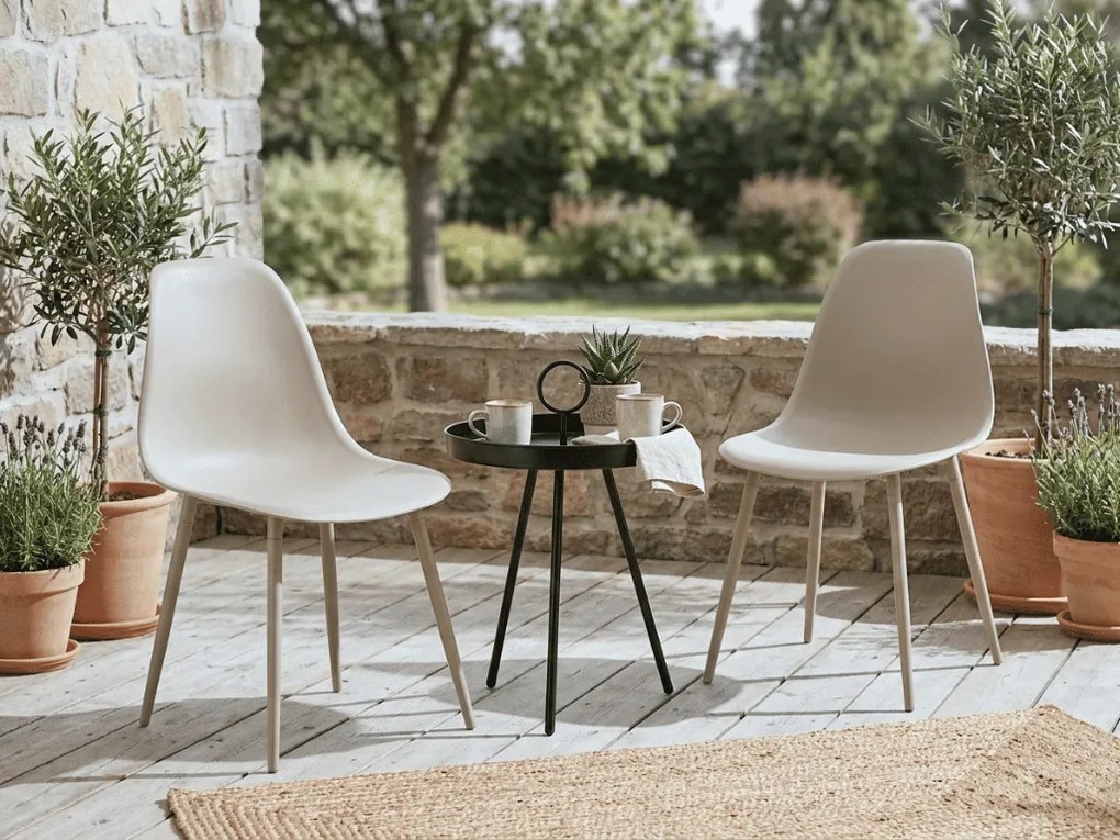 Set de gradina OSAKA SIRVON - 2 scaune si masa rotunda, gri-maro