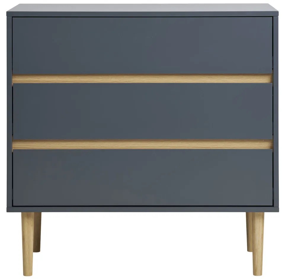 Sideboard Bisley cu 3 sertare, lemn vopsit, gri închis 80x40x80 cm