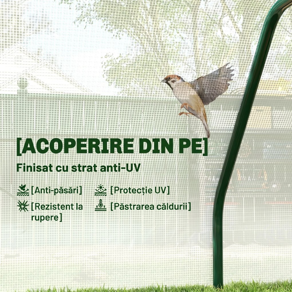 Mini Seră Outsunny pentru grădină și balcon din plastic PE și oțel cu închidere cu fermoar, 99x71x60 cm, de culoare alb transparent | Aosom Romania
