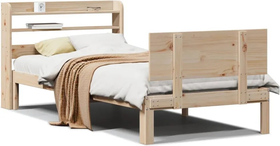 vidaXL Cadru de pat cu tăblie, 75x190 cm, lemn masiv de pin
