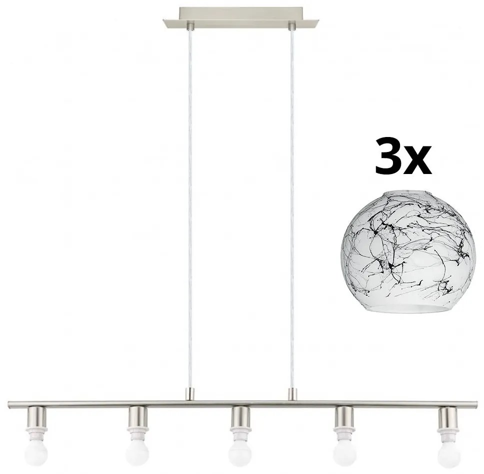 Lustră LED pe cablu Eglo MY CHOICE 5xE14/4W/230V crom/alb/negru