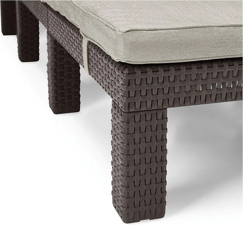 Șezlong de grădină maro din ratan artificial Daytona – Keter