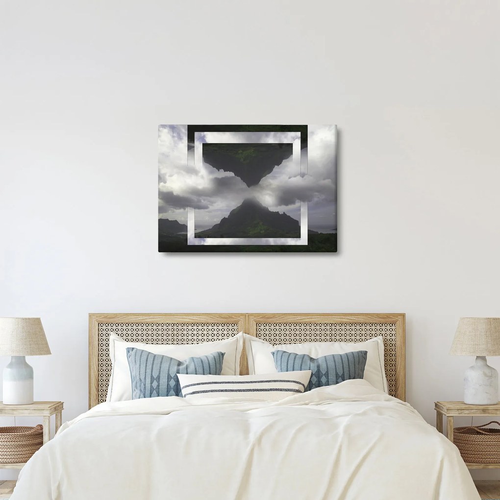 Tablou - Munții din Islanda, colaj geometric (70x50 cm)