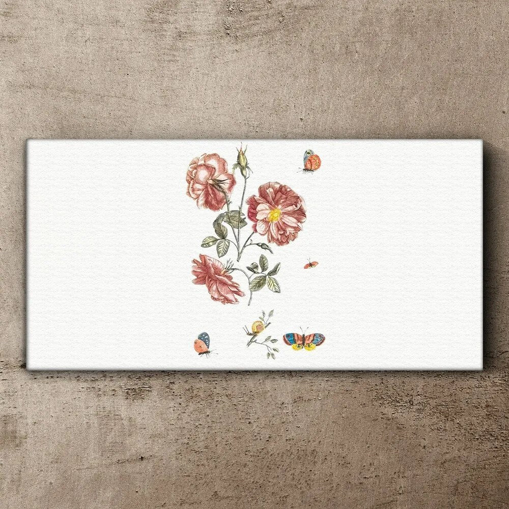 Tablou canvas Flori Plante Fluture