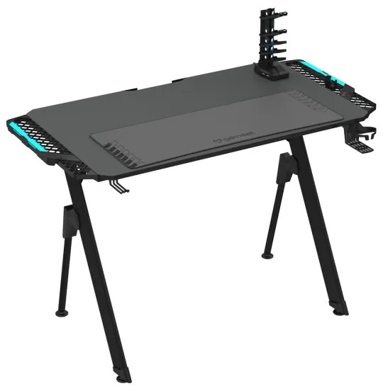 Masa de joc FALCON 116x60 cm, iluminare LED RGB, negru